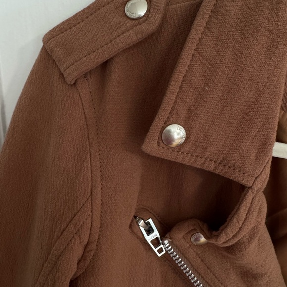 Blank NYC Moto Jacket Women’s Small Brown Biker Zip - Picture 6 of 7